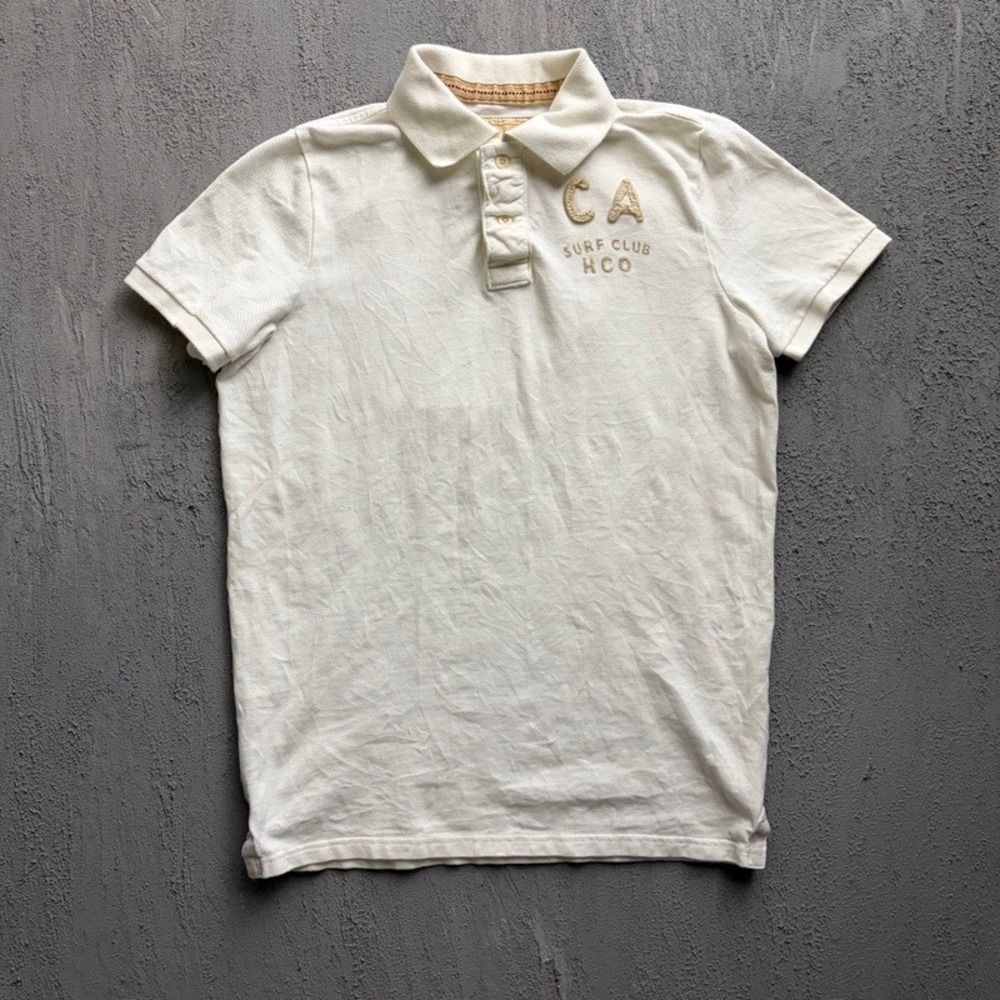 Vintage Hollister Polo Shirt XL White 2000s Y2K Surf Club California
